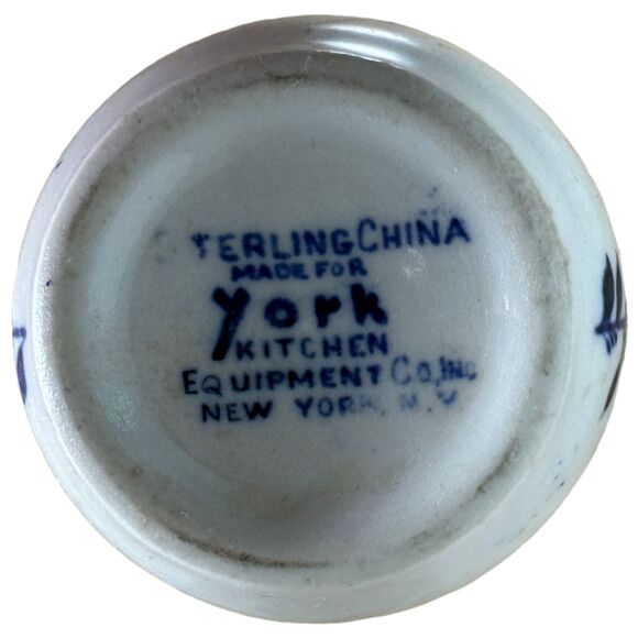 Vintage Sterling China Tea Cup York Kitchen Co. New York Kobo Blue Transferware - Picture 3 of 5